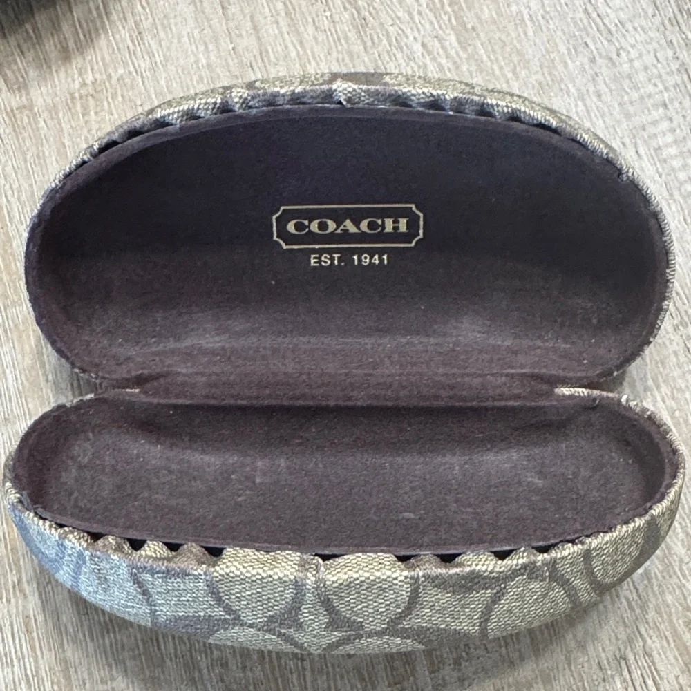 Coach Signature Brown and Tan Eyeglass/Sunglass Case